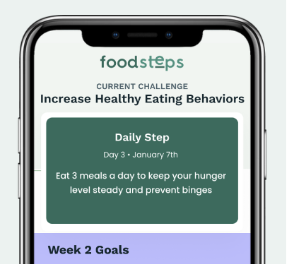 Screenshot of Foodsteps app displayed on a phone