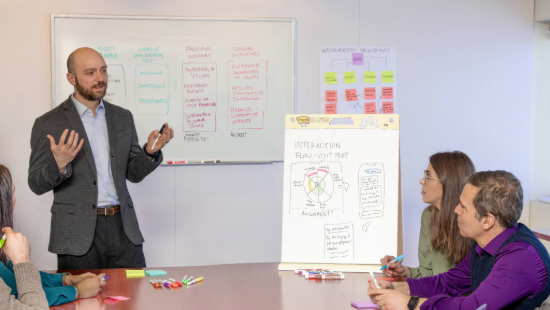 man leading a class or workshop
